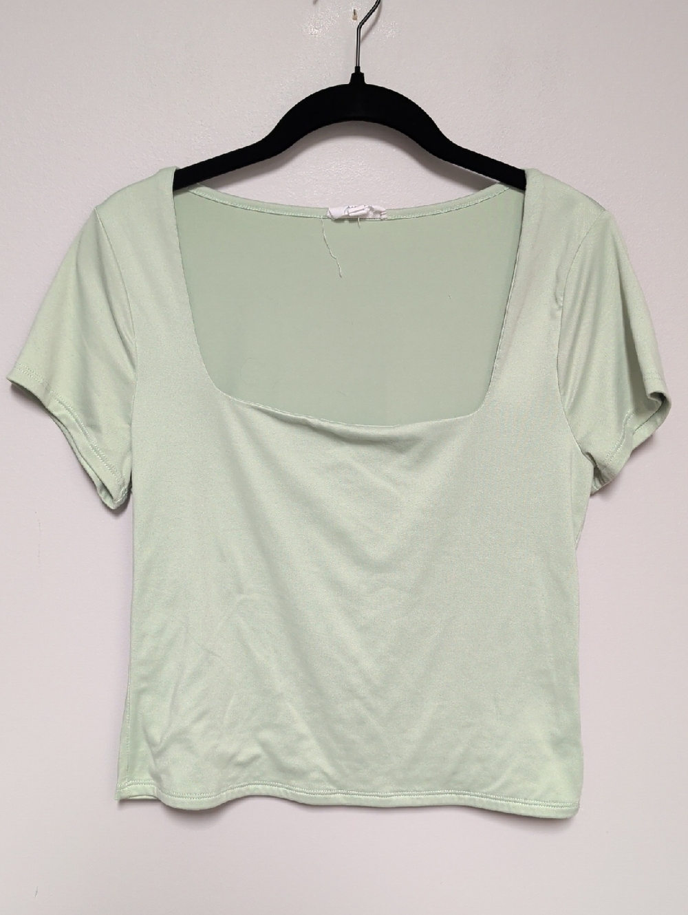 Square Neck Short Sleeve Tee in Pale Mint